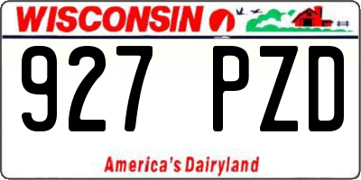 WI license plate 927PZD