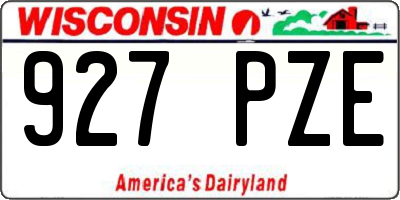 WI license plate 927PZE