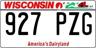 WI license plate 927PZG