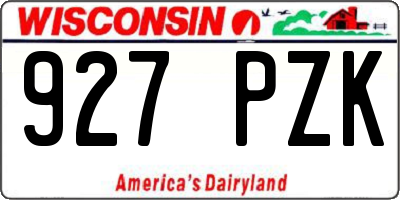 WI license plate 927PZK