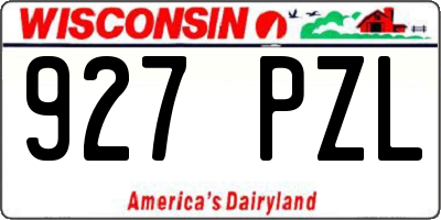 WI license plate 927PZL