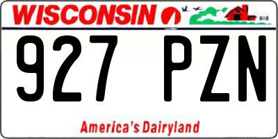 WI license plate 927PZN