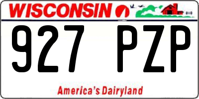 WI license plate 927PZP