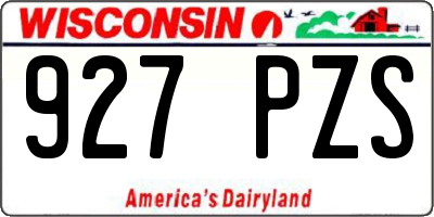 WI license plate 927PZS