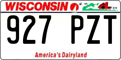 WI license plate 927PZT