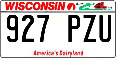 WI license plate 927PZU