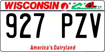 WI license plate 927PZV