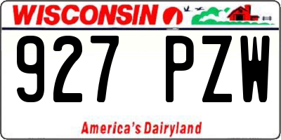 WI license plate 927PZW