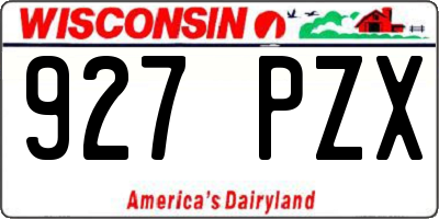 WI license plate 927PZX