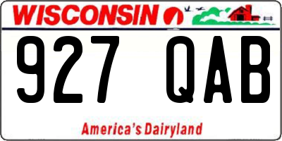 WI license plate 927QAB