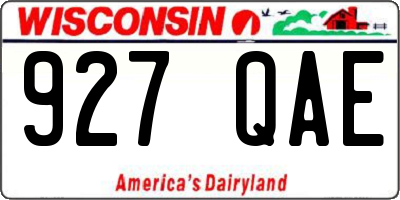WI license plate 927QAE