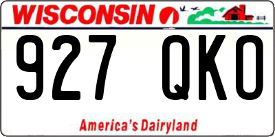 WI license plate 927QKO