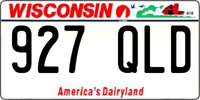 WI license plate 927QLD