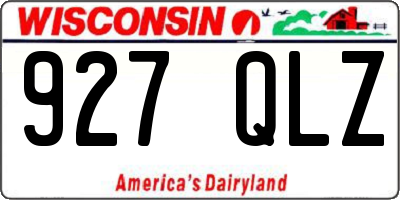 WI license plate 927QLZ