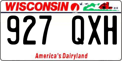 WI license plate 927QXH
