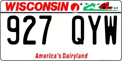 WI license plate 927QYW