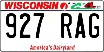 WI license plate 927RAG