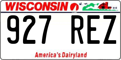 WI license plate 927REZ