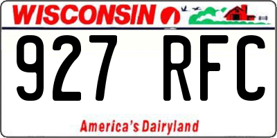 WI license plate 927RFC