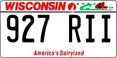 WI license plate 927RII