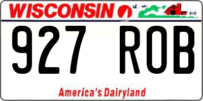 WI license plate 927ROB
