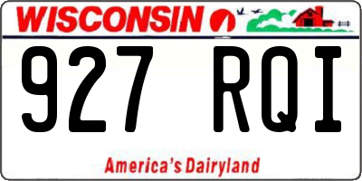WI license plate 927RQI