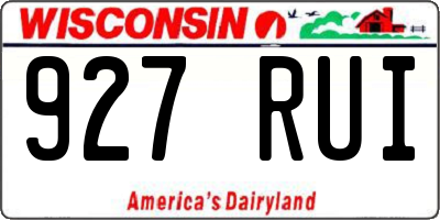 WI license plate 927RUI