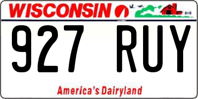 WI license plate 927RUY