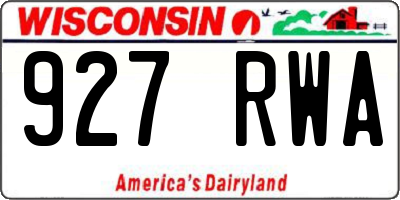 WI license plate 927RWA