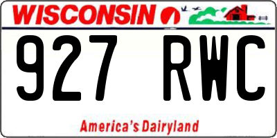 WI license plate 927RWC