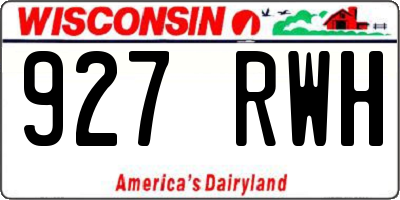 WI license plate 927RWH