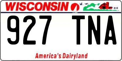 WI license plate 927TNA