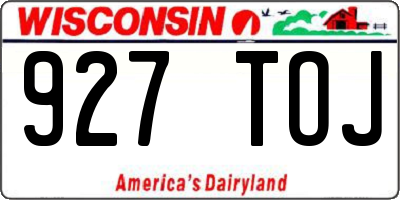 WI license plate 927TOJ