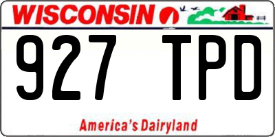 WI license plate 927TPD