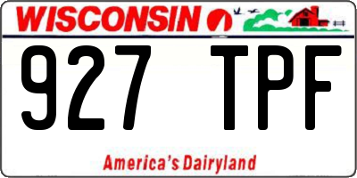 WI license plate 927TPF