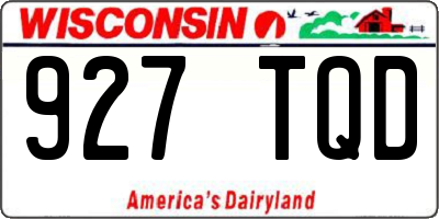 WI license plate 927TQD