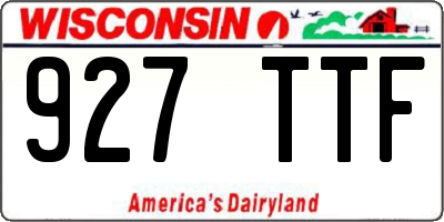 WI license plate 927TTF