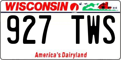 WI license plate 927TWS