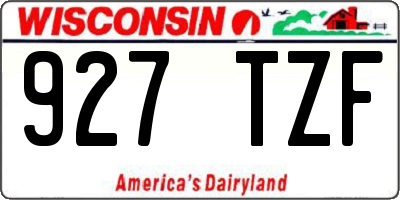 WI license plate 927TZF