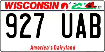 WI license plate 927UAB