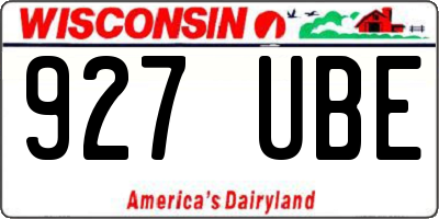 WI license plate 927UBE