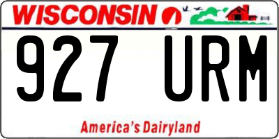 WI license plate 927URM
