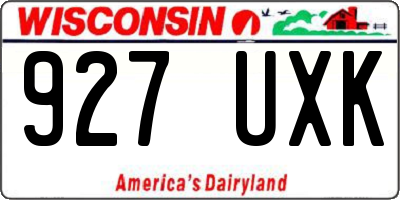 WI license plate 927UXK