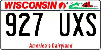 WI license plate 927UXS