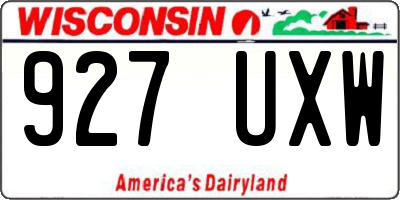 WI license plate 927UXW