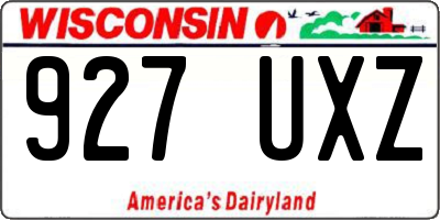 WI license plate 927UXZ