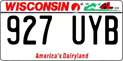 WI license plate 927UYB