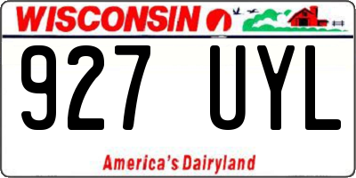 WI license plate 927UYL
