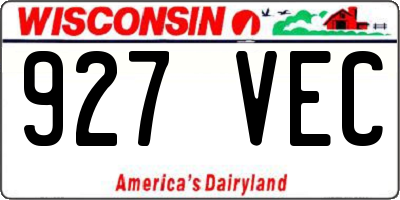 WI license plate 927VEC