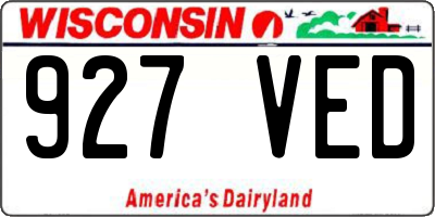 WI license plate 927VED